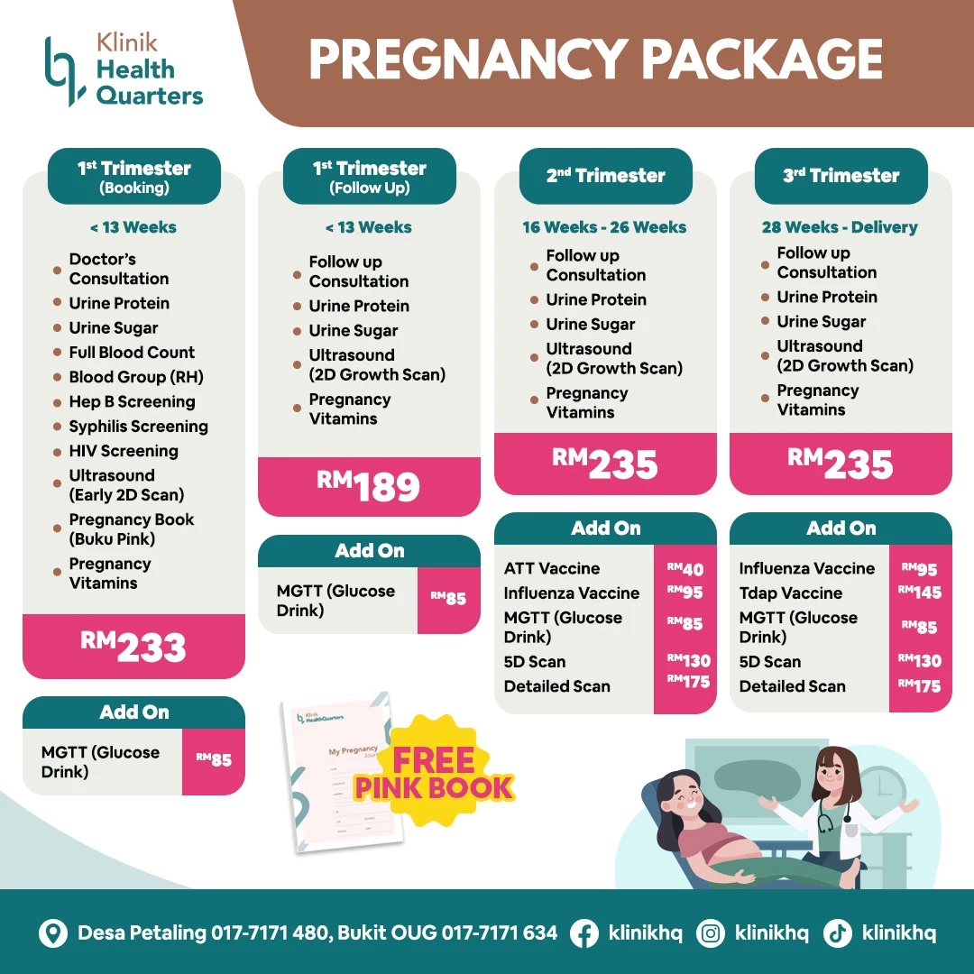 1st Trimester (Booking) – Less than 13 Weeks
